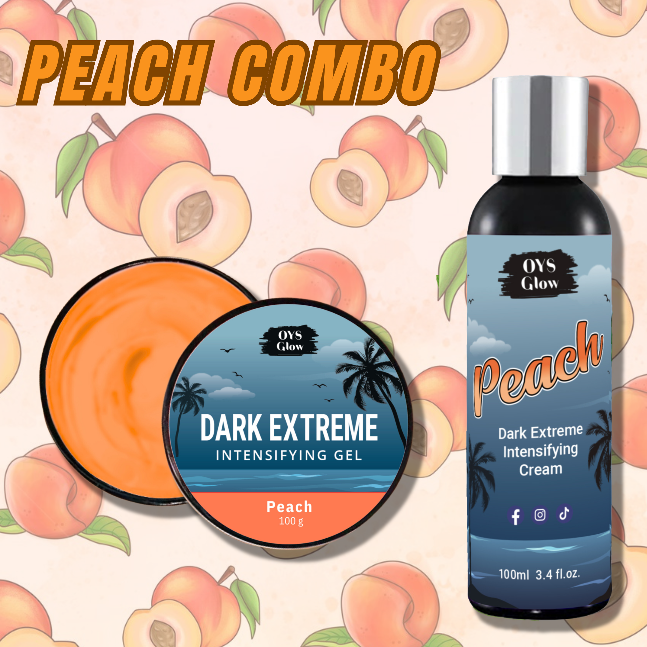 Peach Combo Tanning Gel & Tanning Cream Lotion, Limited Bundle Offer